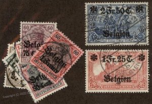 Germany WWI France Belgium Etappe West Occupation Mi1-9 ScN1-9 Used Set 109615