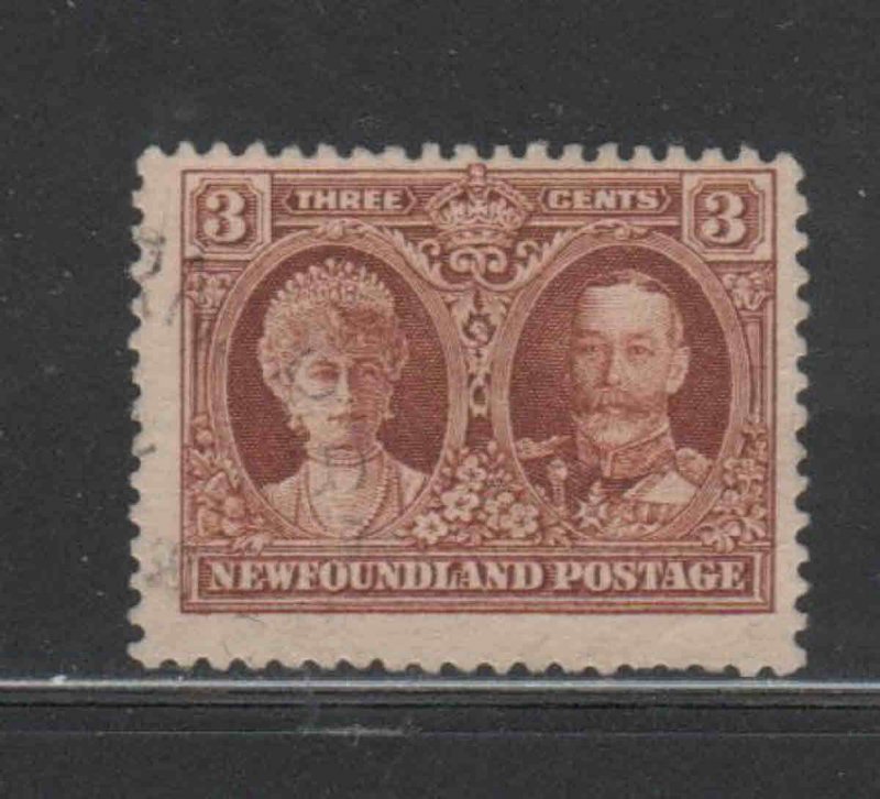 NEWFOUNDLAND #147  1928  3c QUEEN MARY & KING GEORGE V      F-VF  USED  b