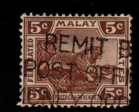 Federated Malay States Scott 59 Used Tiger stamp wmk 4