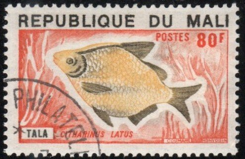 Mali 236 - Cto - 80fr Moon Fish (1975) (cv $0.55)
