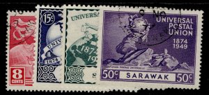 SARAWAK GVI SG167-170, anniversary of UPU set, FINE USED. Cat £11.