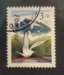 Faroe Island 1991 Scott 225 used - 3.70kr,  Birds,  Arctic Tern