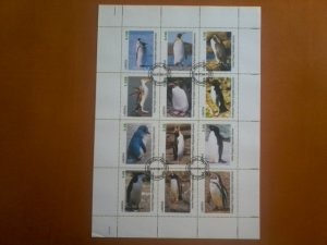 LIBERIA CINDERELLA SHEET USED BIRDS PENGUINS