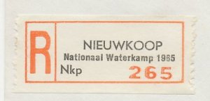 Registered cover / Special R label Netherlands 1965 Scouting - Water camp Nieuwk