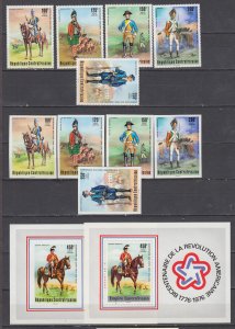 Z5021 JL stamps 1976 central africa republic perf & imperf + s/s set #c139-46