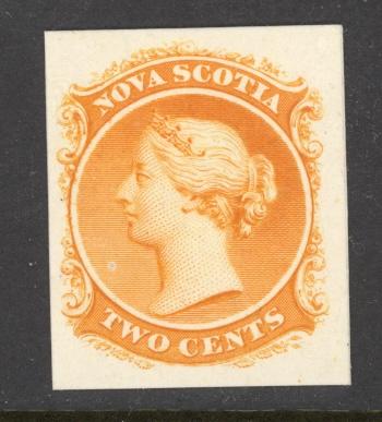 Canada Nova Scotia Sc# 9TCi MNH Plate Proof 1860 2¢ orange Queen Victoria