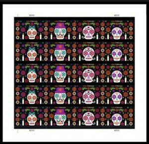 US Scott 5643c Day of the Dead forever imperf NDC Sheet (20 Stamps) MNH 2021.