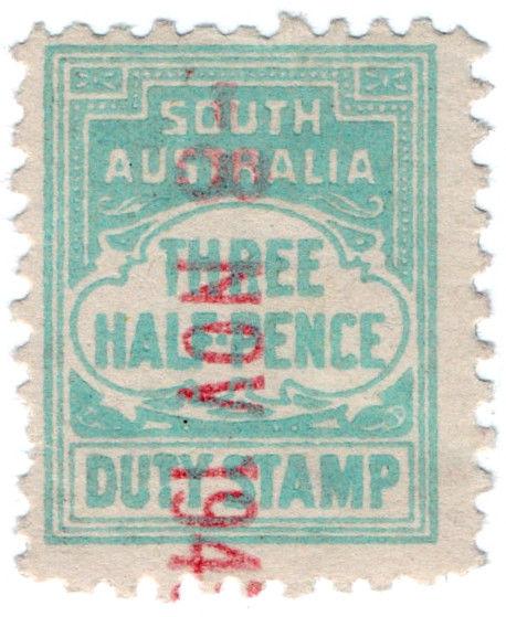 (I.B) Australia - South Australia Revenue : Stamp Duty 1½d