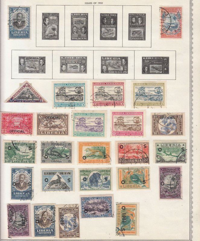 Liberia - small stamp collection-2 on double-side Album pages