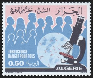 Algeria #571  MNH - Tuberculosis, Microscope (1976)