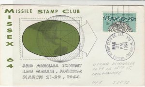 U.S. 1964 Missile Stamp Club 3rd Annual Exh. Florida Illust Stamp Cover Rf 34476