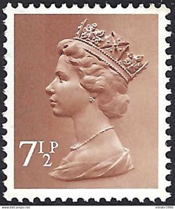 GREAT BRITAIN 1973 QEII 7½p Chestnut Machin SGX877 MNH