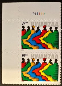 Us # 4119 Kwanza pair w/plate # 39c 2006 Mint NH