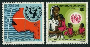 Senegal 352-353,MNH.Michel 472-473. UNICEF,25th Ann.1971.Map,Nurse,children.