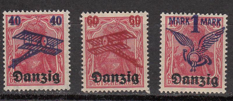 Danzig C1-3 Mi 50-52 MLH F/VF 1920 SCV $3.30