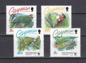 Cayman Is., Scott cat. 668-671. Grand Cayman Parrots issue. ^