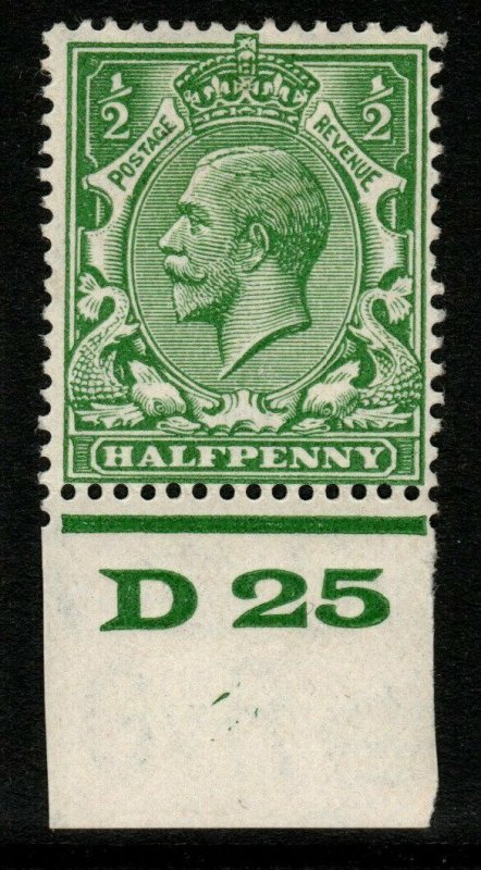 GB SGN33(1) 1924 ½d GREEN CONTROL D25 MTD MINT