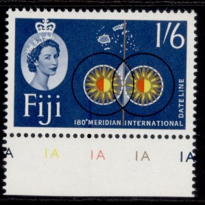 FIJI QEII SG318, 1s 6d red, yellow, gold, black & blue, NH MINT.