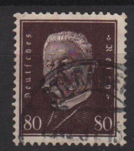 Germany 1928 - Scott 383 used - 80pf, Pres. Hindenburg 