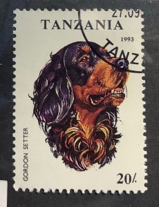 Tanzania 1993 Scott 1144 CTO - 20sh, Dog, Gordon Setter