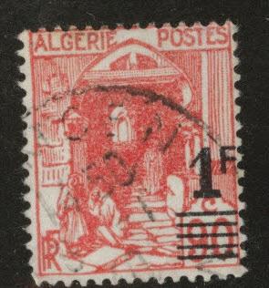 ALGERIA Scott 131 used surcharged stamp from 1939-1940