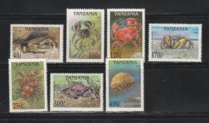 Tanzania 1235-1241 Set MNH Crabs