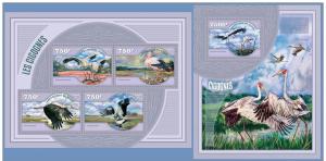 NIGER 2014 2 SHEETS nig14414ab CIGOGNES BIRDS STORKS CIGOGNE