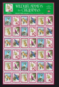 US 1980 National Wildlife Federation Mint Cinderella Christmas Stamp Sheet OH NH