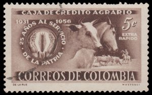 COLOMBIA YEAR 1957 AIRMAIL STAMP SCOTT # C292. USED. # 1