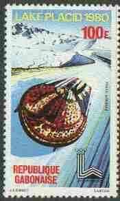 GABON - 1980 - Lake Placid Winter Olympics - Perf Single Stamp-Mint Never Hinged