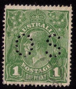 Australia Sc 23 Perfin OS Used F-VF