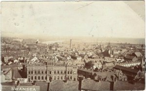 GB WALES Card Swansea Panoramic View Real Photograph Postcard 1919{samwells}N303 