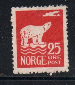 Norway Sc 110 1925 25 ore Polar Bear & airplane stamp mint
