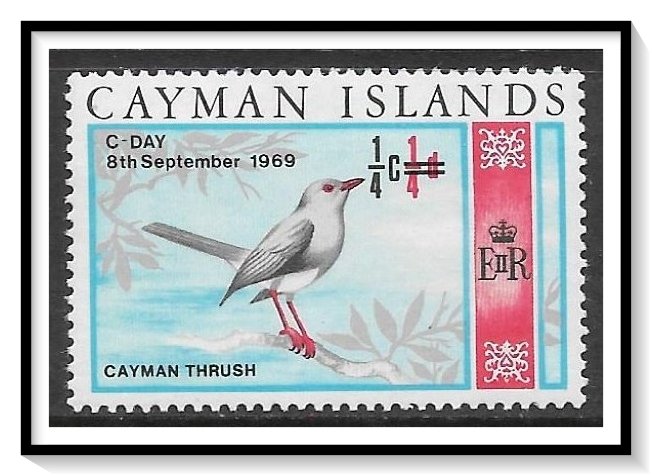 Cayman Islands #227 Thrush Surcharged MH