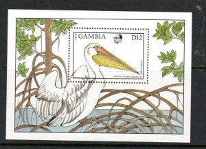 Gambia 1988  Sc #778 12d Great White Pelican SS MNH