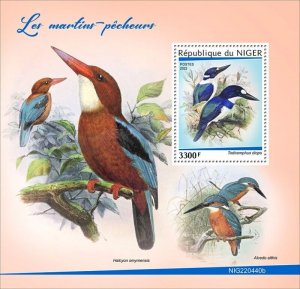 Niger - 2022 Blue-and-white Kingfisher - Stamp Souvenir Sheet - NIG220440b