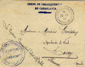 French Colonies, French Morocco, 1911 soldier's letter from Casablanca to Fra...