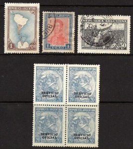 Argentina 227, 386, 446 Unused, o48 Block OGNH