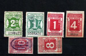 Great Britain London North Western Old Railway Labels M&U (6 Items) Goy2595s