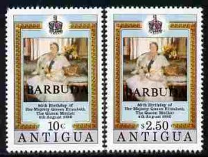 BARBUDA - 1980 - Queen Mother, 80th Birthday - Perf 2v Set - Mint Never Hinged