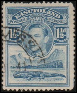 Basutoland 20 - Used - 1 1/2p George VI / Crocodile (1938) (cv $0.65) +