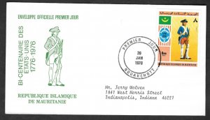 MAURITANIA 1971 US BICENTENNIAL ISSUE FDC