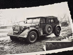HORCH KFZ 15 MILITARY PERSONELL VEHICLE CAR AUTO WW2 WWII German Wartime Photo