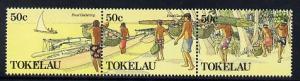 Tokelau 1989 Food Gathering perf set of 6 (two strips of ...