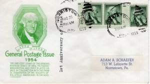 1c GEORGE WASHINGTON STAMP,  - NORRISTOWN, PA 1955   FDC17773