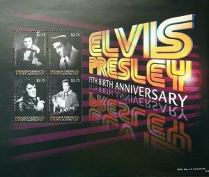 Grenada 75 Birthday Elvis Presley 2010 Singer Artist Famous (sheetlet B) MNH