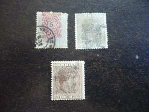 Stamps - Cuba - Scott# 115-117 - Used - d Surcharged and Overprinted