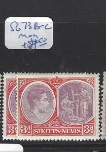 ST KITTS NEVIS  (PP2806B)  KGVI  3D  SG 73B-C     MOG