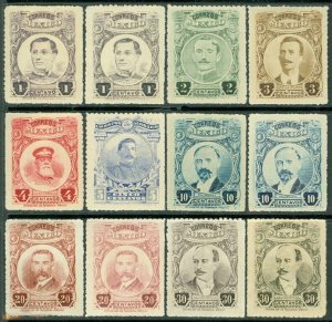 EDW1949SELL : MEXICO 1917-20 Scott #606-17 Cplt set. Also #614a, 615a Cat $296