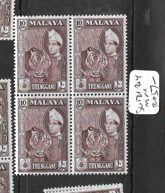 MALAYA TRENGGANU  (P0102B) SULTAN 10C  SG  94A  BL OF 4  MNH